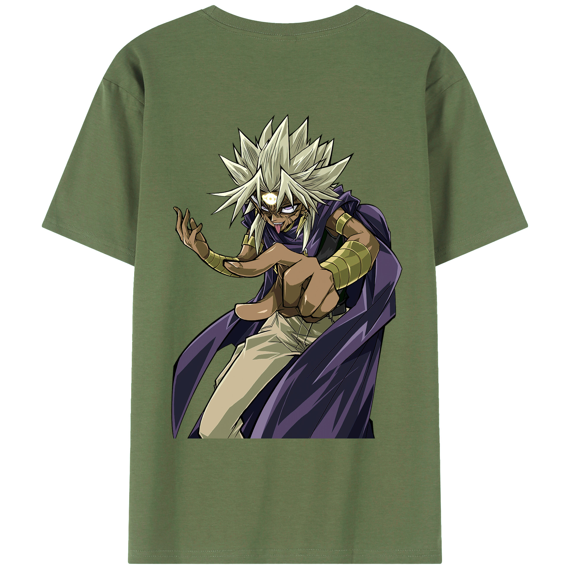 （画像用） 遊☆戯☆王 Yu-Gi-Oh! 綿100％ メンズ半袖Tシャツ（バックプリント） 通気性